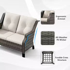 Set divanetto da esterno UPTIOT con poltrone ergonomiche e design resistente all'acqua