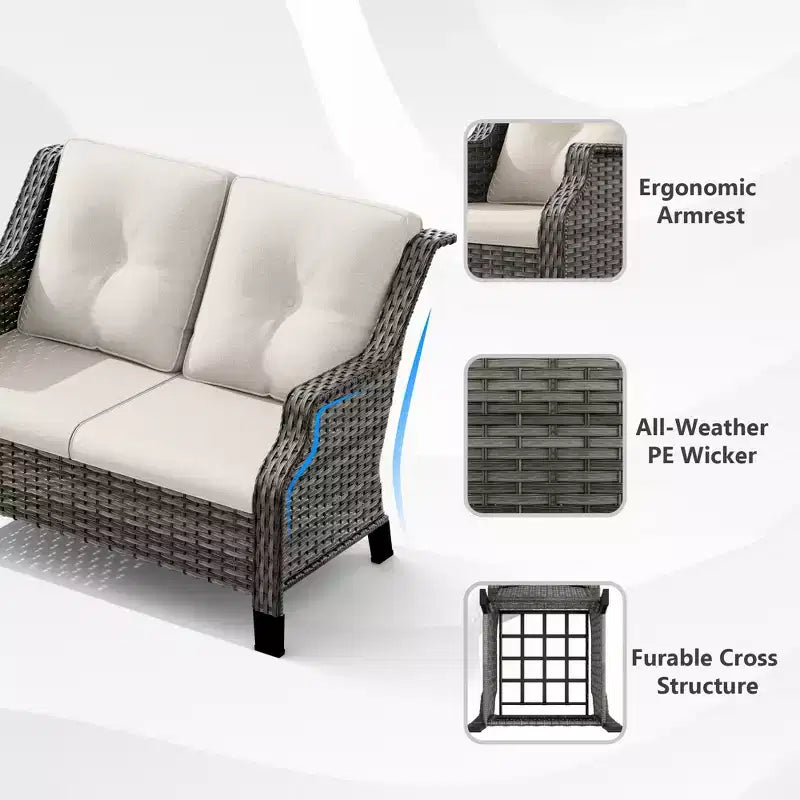 Set divanetto da esterno UPTIOT con poltrone ergonomiche e design resistente all'acqua
