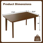 Set da pranzo 5 pezzi GDFStudio Conner in stile rustico, 1 tavolo in legno massello e 4 sedie imbottite