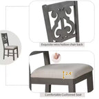 Set da pranzo da 5 pezzi con tavolo rotondo in legno e sedie con gambe dalla forma particolare e schienale traforato dal design raffinato per cucina