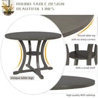 Set da pranzo da 5 pezzi con tavolo rotondo in legno e sedie con gambe dalla forma particolare e schienale traforato dal design raffinato per cucina