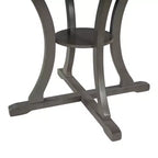 Set da pranzo da 5 pezzi con tavolo rotondo in legno e sedie con gambe dalla forma particolare e schienale traforato dal design raffinato per cucina