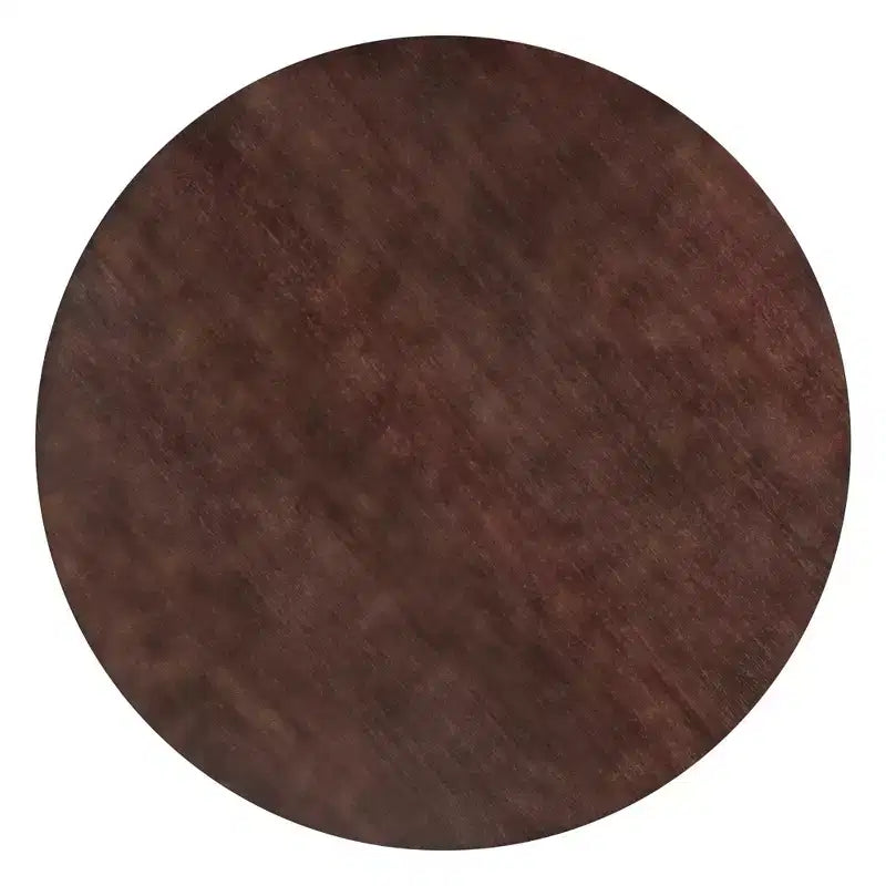Set da pranzo da 5 pezzi con tavolo rotondo in legno e sedie con gambe dalla forma particolare e schienale traforato dal design raffinato per cucina