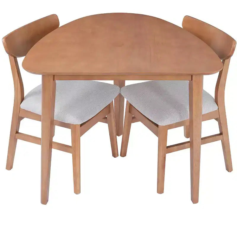 Set tavolo moderno 3 pezzi GDFStudio Delgado con 2 sedie in legno curvato