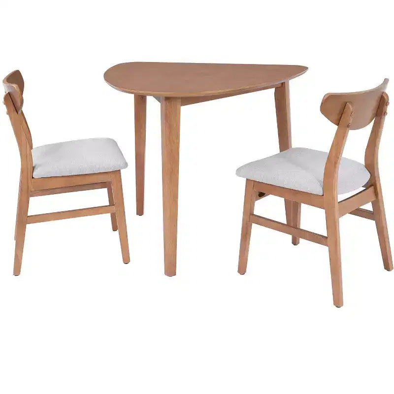 Set tavolo moderno 3 pezzi GDFStudio Delgado con 2 sedie in legno curvato