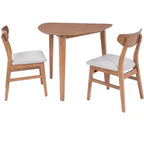 Set tavolo moderno 3 pezzi GDFStudio Delgado con 2 sedie in legno curvato