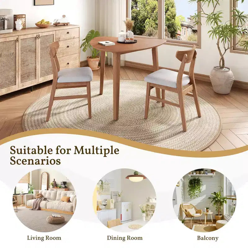 Set tavolo moderno 3 pezzi GDFStudio Delgado con 2 sedie in legno curvato