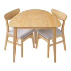 Set tavolo moderno 3 pezzi GDFStudio Delgado con 2 sedie in legno curvato