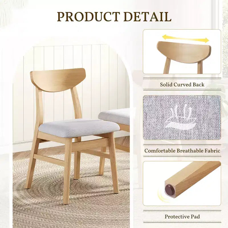 Set tavolo moderno 3 pezzi GDFStudio Delgado con 2 sedie in legno curvato