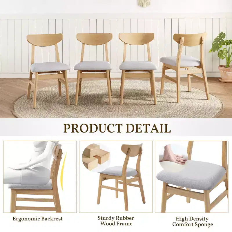 Set tavolo moderno 3 pezzi GDFStudio Delgado con 2 sedie in legno curvato