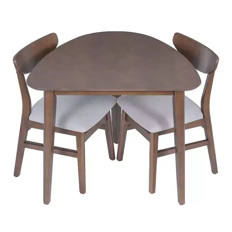 Set tavolo moderno 3 pezzi GDFStudio Delgado con 2 sedie in legno curvato