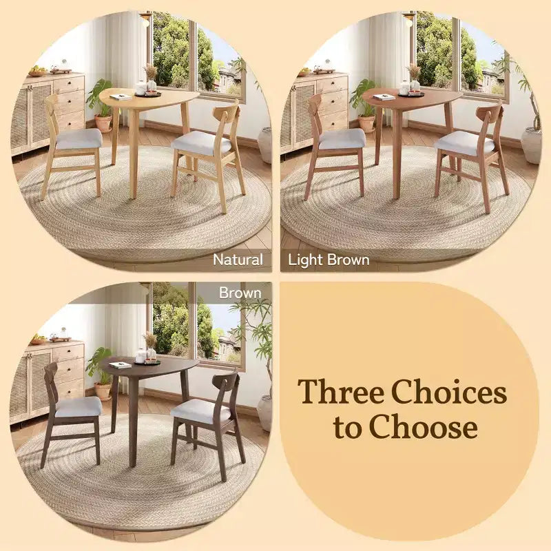 Set tavolo moderno 3 pezzi GDFStudio Delgado con 2 sedie in legno curvato