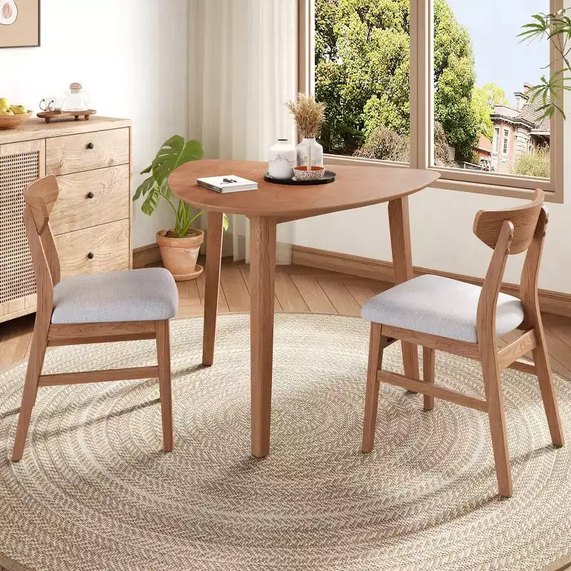 Set tavolo moderno 3 pezzi GDFStudio Delgado con 2 sedie in legno curvato