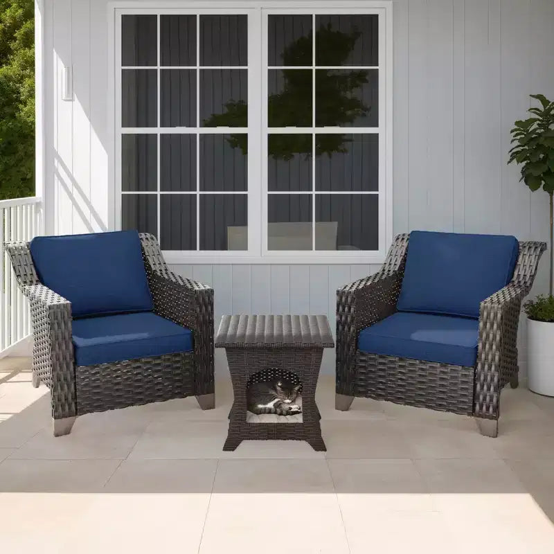 Set di sedie da giardino premium in rattan UPTIOT con tavolino da caffè per spazi esterni a misura di animale domestico