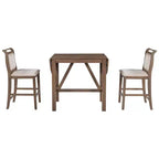 Set da pranzo pieghevole in legno da 3 pezzi con tavolo a ribalta e 2 sedie imbottite alte per piccoli spazi