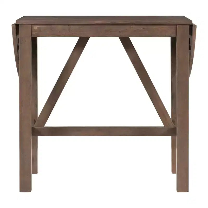 Set da pranzo pieghevole in legno da 3 pezzi con tavolo a ribalta e 2 sedie imbottite alte per piccoli spazi