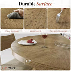 Set tavolo da pranzo rotondo in legno massello AMERLIFE per 4 persone, set da pranzo a 5 pezzi in stile metà secolo con sedie imbottite, design salvaspazio, montaggio facile
