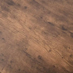 Set tavolo da pranzo rotondo in metallo da 3 pezzi con piano a ribalta, set da cucina in stile industriale con 2 sedie per piccoli spazi, marrone rustico