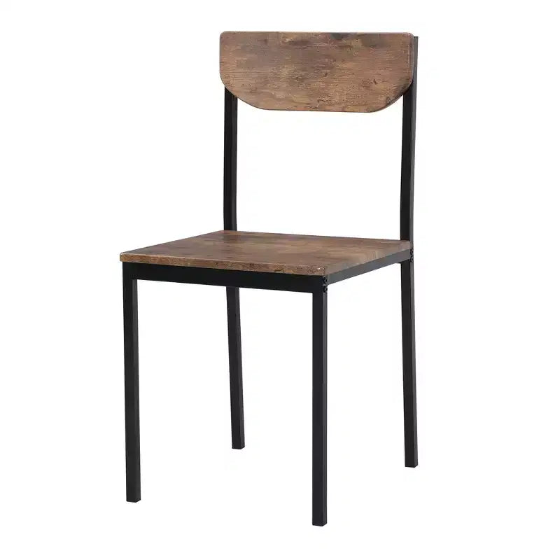 Set tavolo da pranzo rotondo in metallo da 3 pezzi con piano a ribalta, set da cucina in stile industriale con 2 sedie per piccoli spazi, marrone rustico