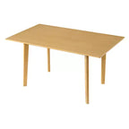Set da pranzo Polibi Modern a 5 pezzi con tavolo in legno massello e 4 sedie imbottite in lino