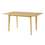 Set da pranzo Polibi Modern a 5 pezzi con tavolo in legno massello e 4 sedie imbottite in lino