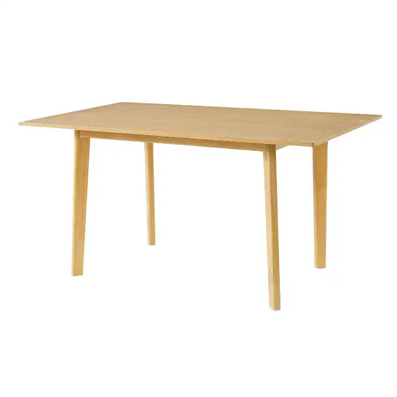 Set da pranzo Polibi Modern a 5 pezzi con tavolo in legno massello e 4 sedie imbottite in lino