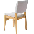 Set da pranzo Polibi Modern a 5 pezzi con tavolo in legno massello e 4 sedie imbottite in lino