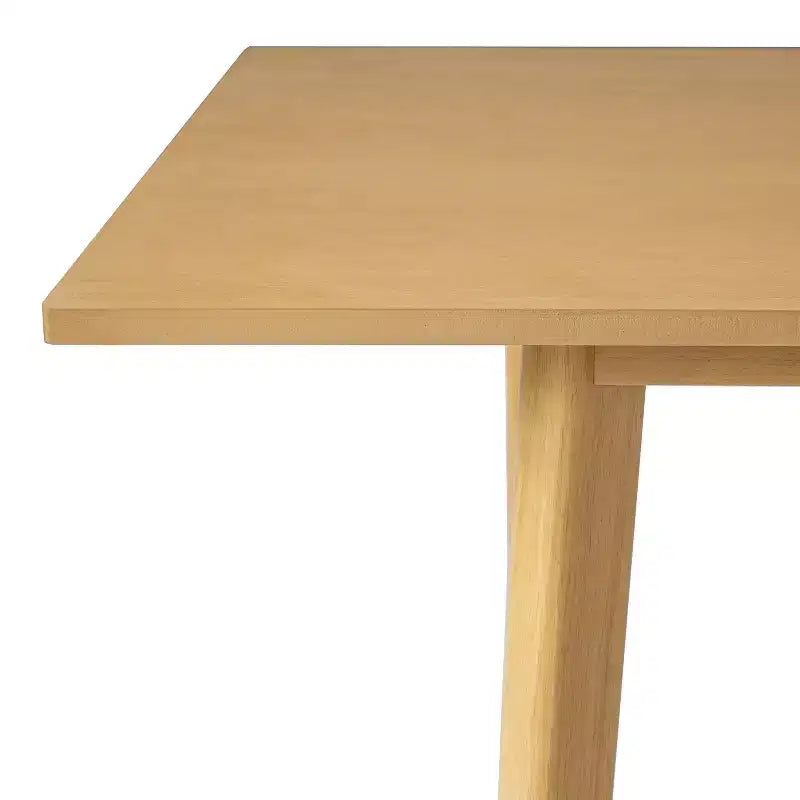 Set da pranzo Polibi Modern a 5 pezzi con tavolo in legno massello e 4 sedie imbottite in lino