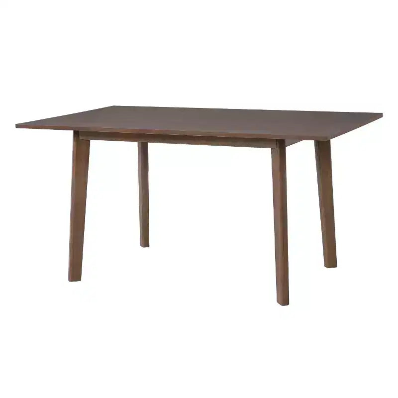 Set da pranzo Polibi Modern a 5 pezzi con tavolo in legno massello e 4 sedie imbottite in lino