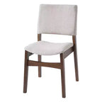 Set da pranzo Polibi Modern a 5 pezzi con tavolo in legno massello e 4 sedie imbottite in lino