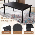 Set da pranzo retro 6 pezzi GDFStudio Griffin con tavolo rettangolare in legno, 4 sedie e panca