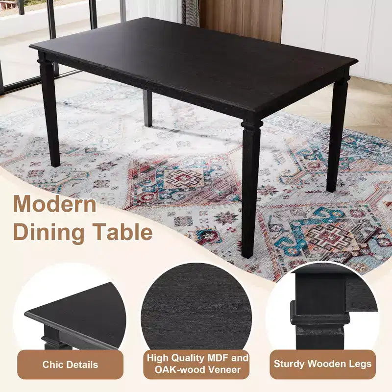 Set da pranzo retro 6 pezzi GDFStudio Griffin con tavolo rettangolare in legno, 4 sedie e panca