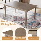 Set da pranzo retro 6 pezzi GDFStudio Griffin con tavolo rettangolare in legno, 4 sedie e panca