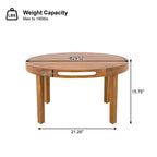 Set da esterno 4 pezzi Christopher Knight Home Yuna in stile rustico in legno di acacia con tavolo rotondo a doghe