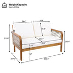 Set da esterno 4 pezzi Christopher Knight Home Yuna in stile rustico in legno di acacia con tavolo rotondo a doghe
