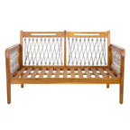 Set da esterno 4 pezzi Christopher Knight Home Yuna in stile rustico in legno di acacia con tavolo rotondo a doghe