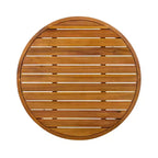 Set da esterno 4 pezzi Christopher Knight Home Yuna in stile rustico in legno di acacia con tavolo rotondo a doghe