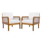 Set da esterno 4 pezzi Christopher Knight Home Yuna in stile rustico in legno di acacia con tavolo rotondo a doghe
