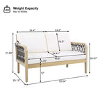 Set da esterno 4 pezzi Christopher Knight Home Yuna in stile rustico in legno di acacia con tavolo rotondo a doghe