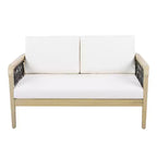 Set da esterno 4 pezzi Christopher Knight Home Yuna in stile rustico in legno di acacia con tavolo rotondo a doghe