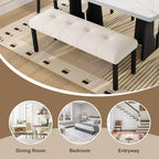 GDFStudio Griffin Set da Pranzo Moderno da 6 Pezzi con Tavolo Effetto Marmo da 63", 4 Sedie e 1 Panca