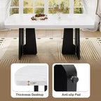 GDFStudio Griffin Set da Pranzo Moderno da 6 Pezzi con Tavolo Effetto Marmo da 63", 4 Sedie e 1 Panca