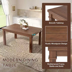Set da pranzo moderno GDFStudio Jordan da 6 pezzi con tavolo rettangolare, 4 sedie imbottite e panca
