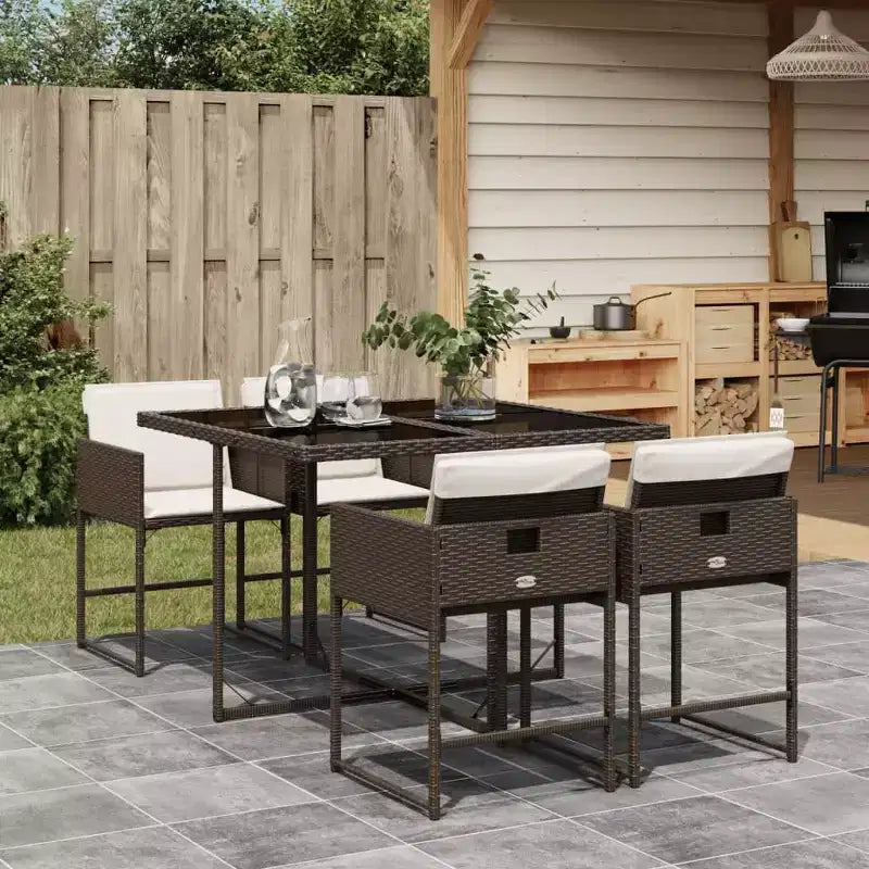 Set da pranzo da giardino vidaXL con cuscini in vari colori e materiali