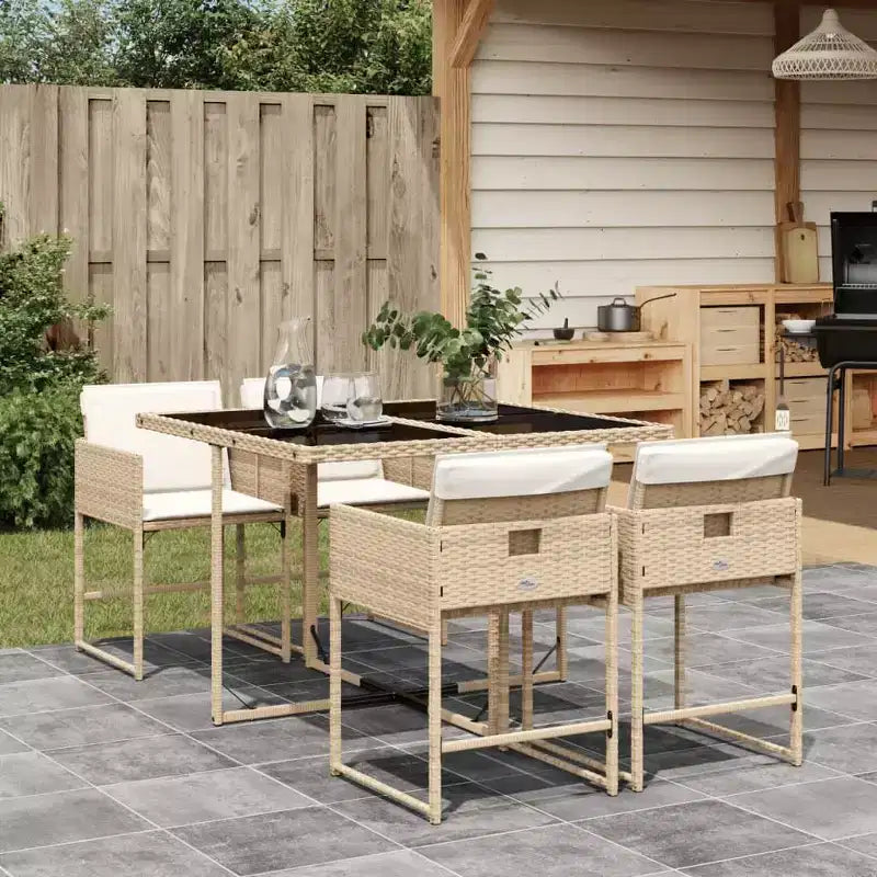 Set da pranzo da giardino vidaXL con cuscini in vari colori e materiali