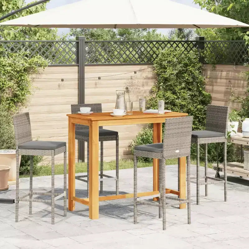 Set da bar da giardino vidaXL - Legno massello e polyrattan in vari colori
