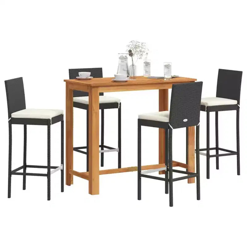 Set da bar da giardino vidaXL - Legno massello e polyrattan in vari colori