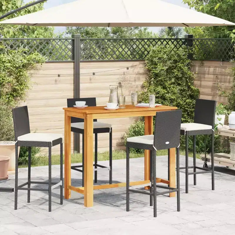 Set da bar da giardino vidaXL - Legno massello e polyrattan in vari colori