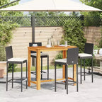 Set da bar da giardino vidaXL - Legno massello e polyrattan in vari colori
