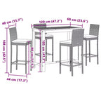 Set da bar da giardino vidaXL - Legno massello e polyrattan in vari colori